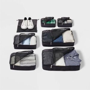 OPEN STORY NWT 7pc packing cube set -black